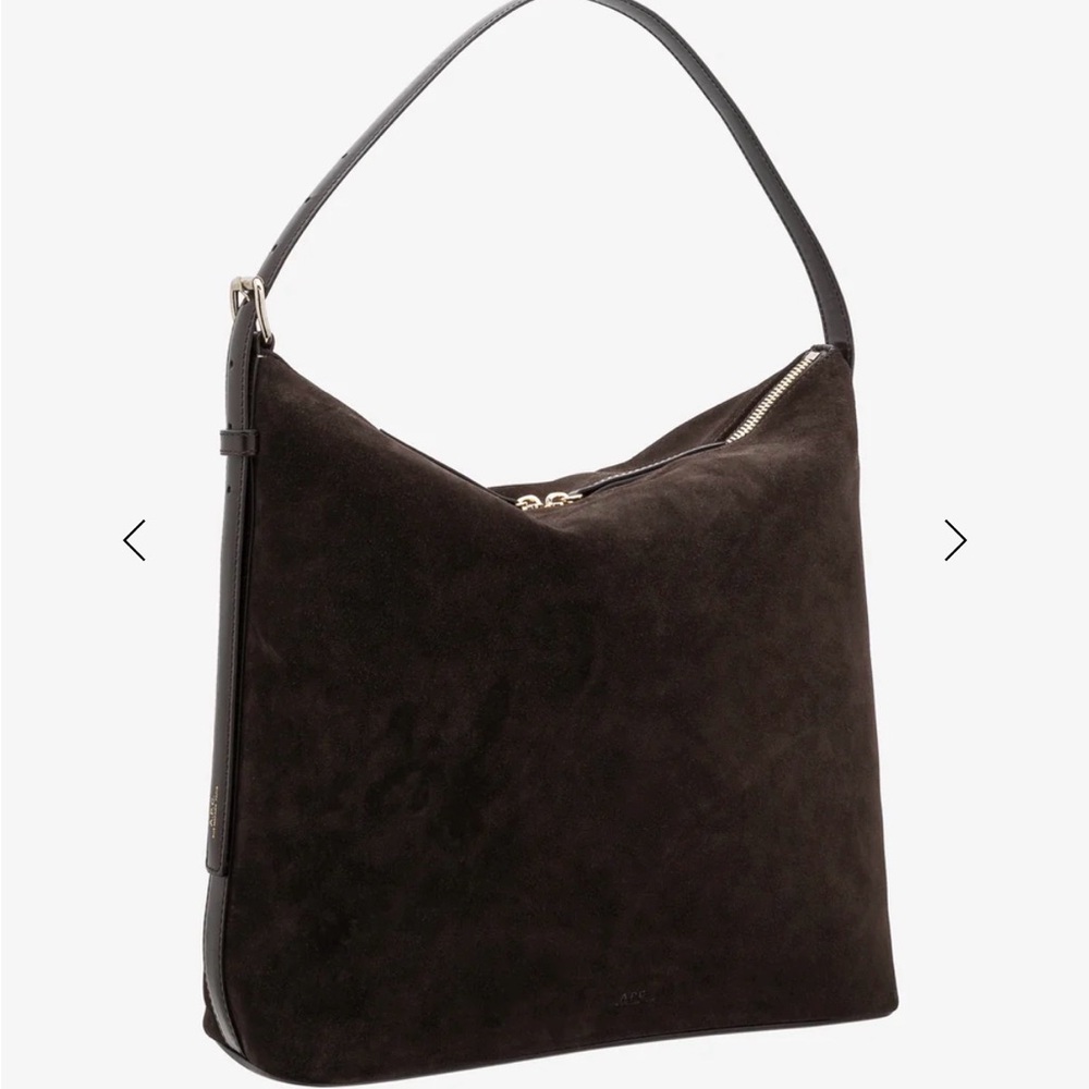 A.P.C. Dark Brown Vera Suede Tote Bag